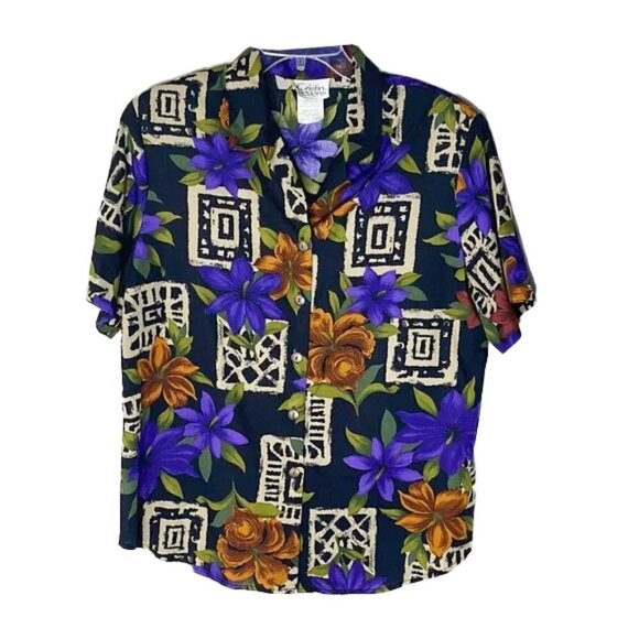 ❤️ CRISTIN STEVENS VINTAGE Button Down Tshirt Size L - Picture 1 of 4